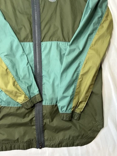 Nike Men’s Hooded Full Zip Colorblock Windbreaker Jacket Green/Blue Size S image 5