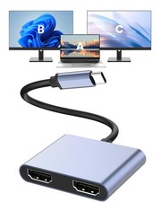 USB to Dual HDMI Adapter 4K60Hz, Multiport Adapter with 2 HDMI, USB3.0, PD 10...