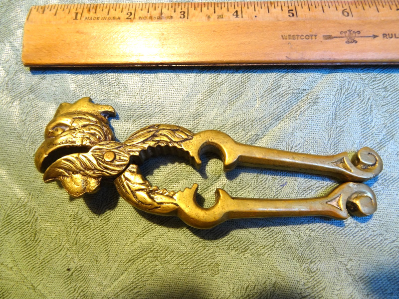 Vintage Brass Rooster Nutcracker