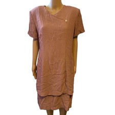 Vintage 90s Talbots Women's Classic Knee Length Layered Dress Size 14 Academia