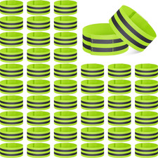 48 Pieces Reflective Bands Reflector Bands for Wrist, Arm, Ankle, Leg, High Visi