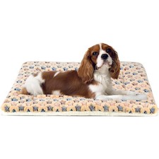 Dog Crate Pad Ultra Soft Pet Bed Star Print Washable Mat 23x18 Inch Brown