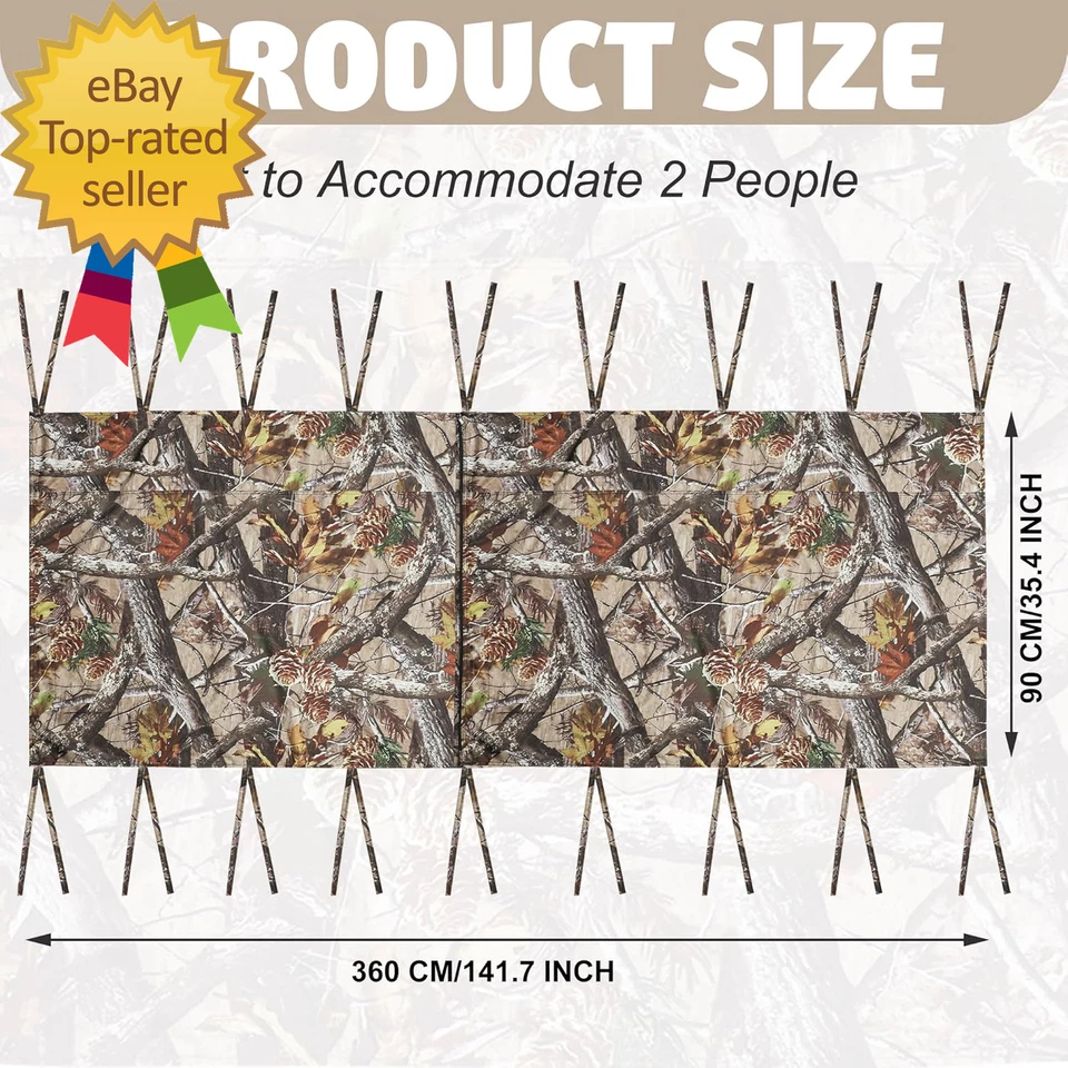 Hunting Tree Stand Blinds Cover Camouflage Universal Tree Stand Blinds Realistic - Image 2 of 4