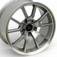 17 Gunmetal Machined Lip Fr500 Style Wheels 17x9 17x10.5 5x114.3 Mustang 94-04