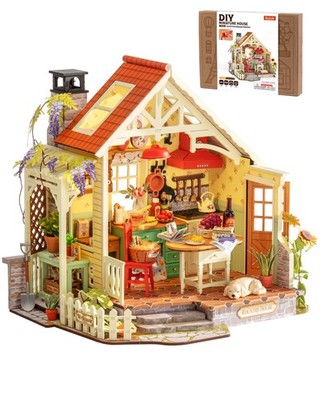 Rolife 3D Holzpuzzle Puppenhau Sunlit Farmhouse Kitchen DIY Miniaturhaus Bausatz