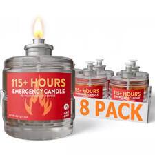 115-Hour Emergency Survival Candles - Long Burning, Unscented, Clean Burning