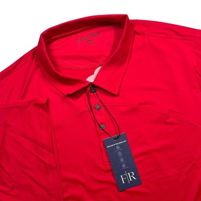 Felix Rex Royal Sport Polo Men's James II 3XL Red Short Sleeve Golf Shirt NEW