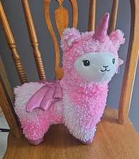 NWT FAO Schwarz Glow Brights Pink Llamacorn Light-Up Plush Stuffed Animal Toy