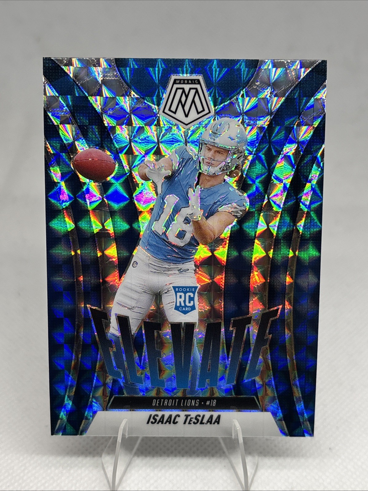 Isaac TeSlaa 2025 Panini Mosaic Elevate Silver Mosaic Prizm RC Rookie #8 Detroit