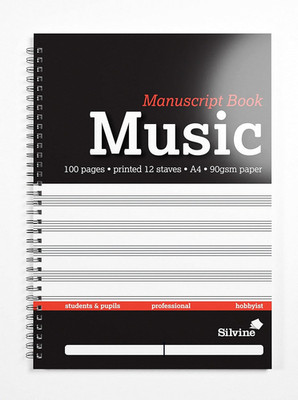 A4 Music Manuscript Book - Printed 12 Stave (100 Pages)