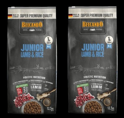 2 x Belcando JUNIOR Lamb & Rice 12,5 kg Trockenfutter Hunde M-L Welpen Lamm Reis