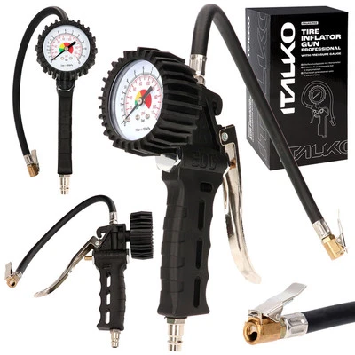 ITALKO Druckluft Reifenfüller Reifenfüllpistole Manometer Luftdruckprüfer Pistole 12bar