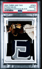 2024 Panini Three and Two Prospect Swatches Patch Ethan Salas Black /8 PSA 10