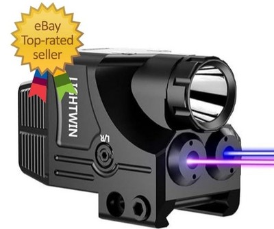 Red Green Blue Purple Laser Beams with 600 Lumens Flashlight for Pistols, 3 i...