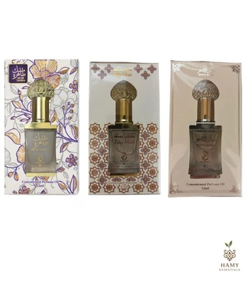 ARABIYAT 3 Stk Moschus Parfumöle 3x12ml Silky Musk White Musk & Musk Tahara beste Zutaten