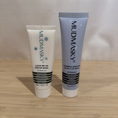 Mudmasky Leave Me On WINTER Mask (40mL/1.35oz) NEW MSRP $44 + Blue Clay Mask