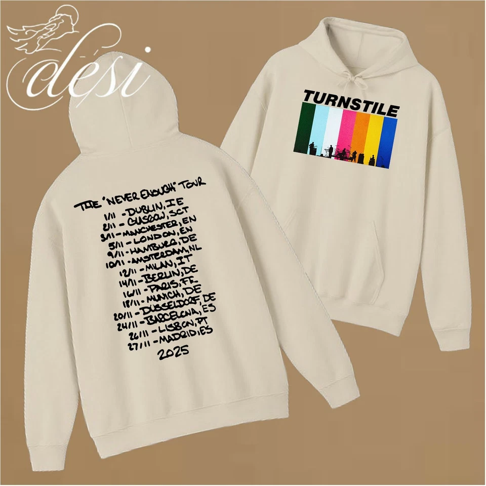 Turnstile Europe And UK The Never Enough Tour 2025 Hot Hoodie Foto 4 de 4