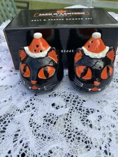 Retro Look Black Cat Red Eyes Salt Pepper Shakers New Halloween 