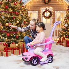 3 in 1 Push Car, Sliding Car with Horn Music Light, Pink