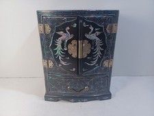 Japanese Black Lacquer Jewelry Box Mother-of-...