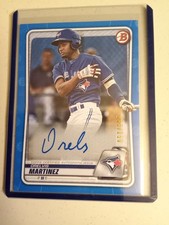 2020 Bowman Orelvis Martinez #55/150 BLUE AUTOGRAPH #PA-OM Rookie Baseball Card