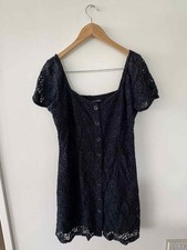 Abercrombie & Fitch Dark Blue Lace Evening Dress Size L