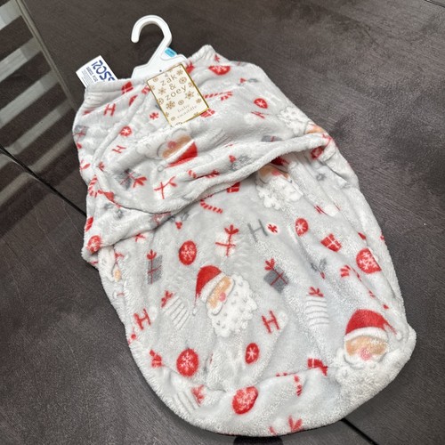 Nuova con etichette Zak & Zoey Natale Babbo Natale Fascia Coperta Neonato Bimbo 0-9 Mesi 🎄❄ - Foto 3 di 6