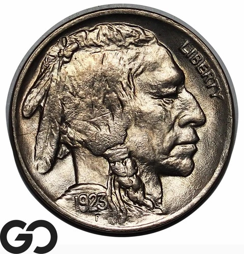 1923 Buffalo Nickel, Nice Strike, Solid Gem BU++
