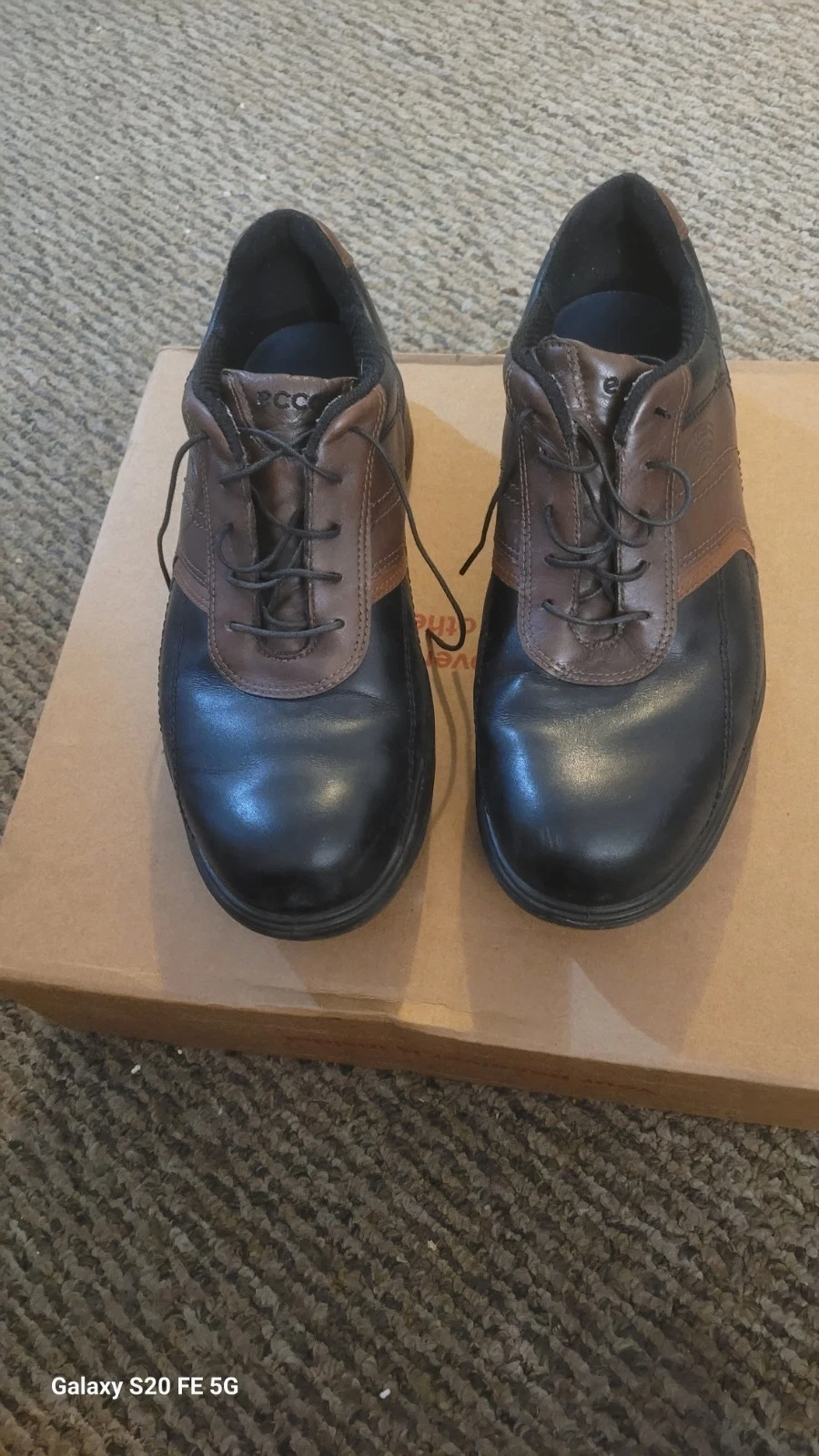 Scarpe da golf Ecco Hydromax in pelle marrone stringate uomo Eur taglia 43 punte rimovibili