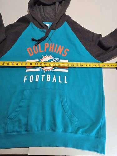 NFL Miami Dolphins Pullover Manga Larga Talla XL Bolsillo Sudadera con Capucha Ropa de Equipo - Imagen 6 de 6
