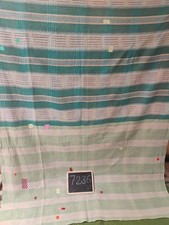 One of kind Vintage Sari Patchwork Kantha Quilt Blanket Bohemian Bedding Indian