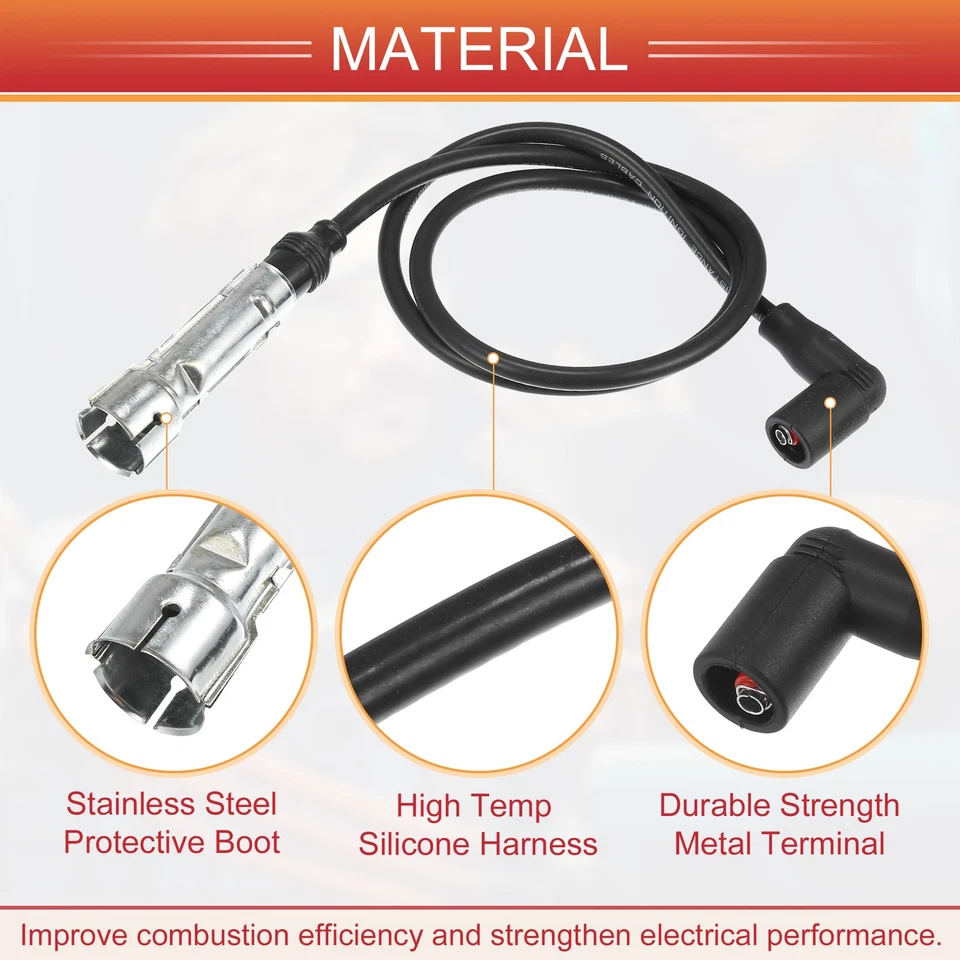 Cable de bobina de encendido de cable de bujía 9 piezas n.º 1161501319 para Mercedes-Benz 380SE Foto 4 de 4