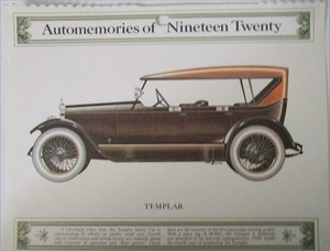 1920 Templar Touring car calendar print (brown, gold top)