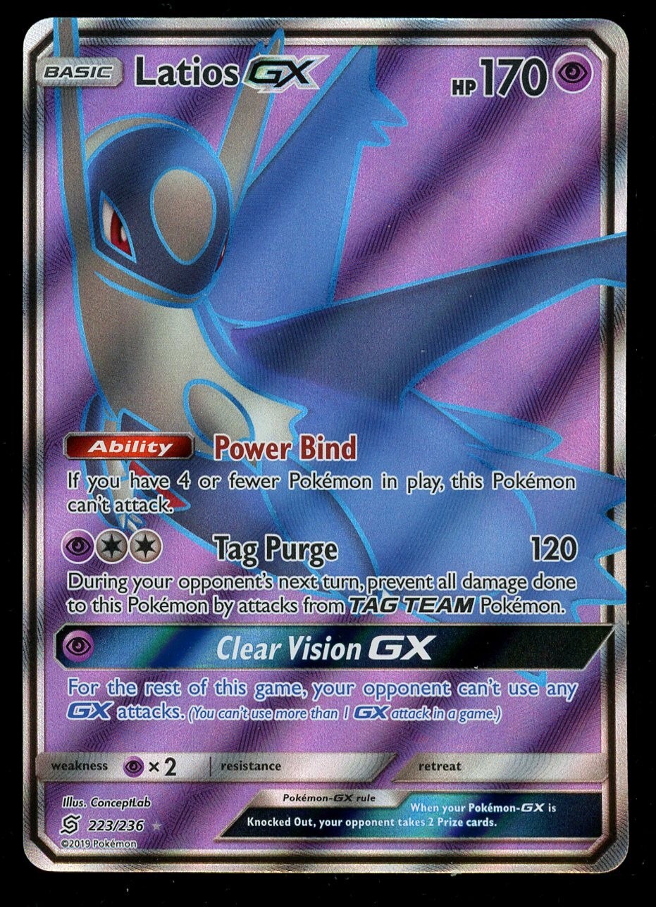 Pokemon Latios GX 223/236 Sun & Moon Unified Minds Ultra Rare Near Mint