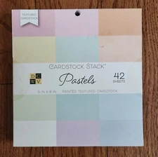 DCWV 6x6 Double-Sided Solid Cardstock Stack Pad Pastels Pink Blue Yellow etc NEW