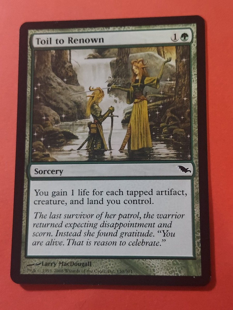 2008 Magic The Gathering Shadowmoor #130 Toil to Renown, C, Green, NF, cd3 