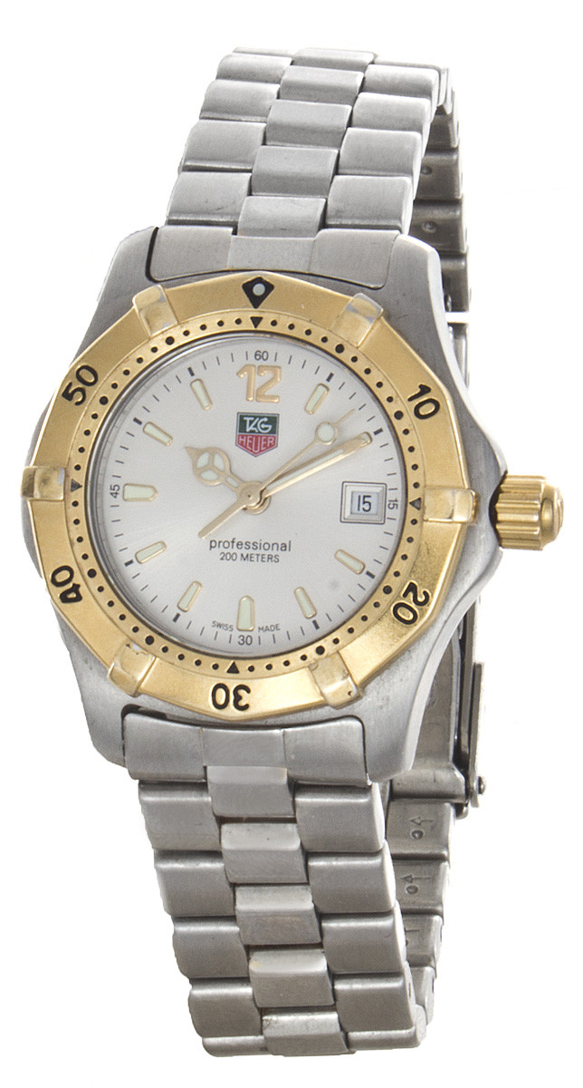 Tag Heuer Womens Silver Dial Gold Bezel Stainless Steel Tag Heuer Womens Silver Dial Gold Bezel Stainless Steel
