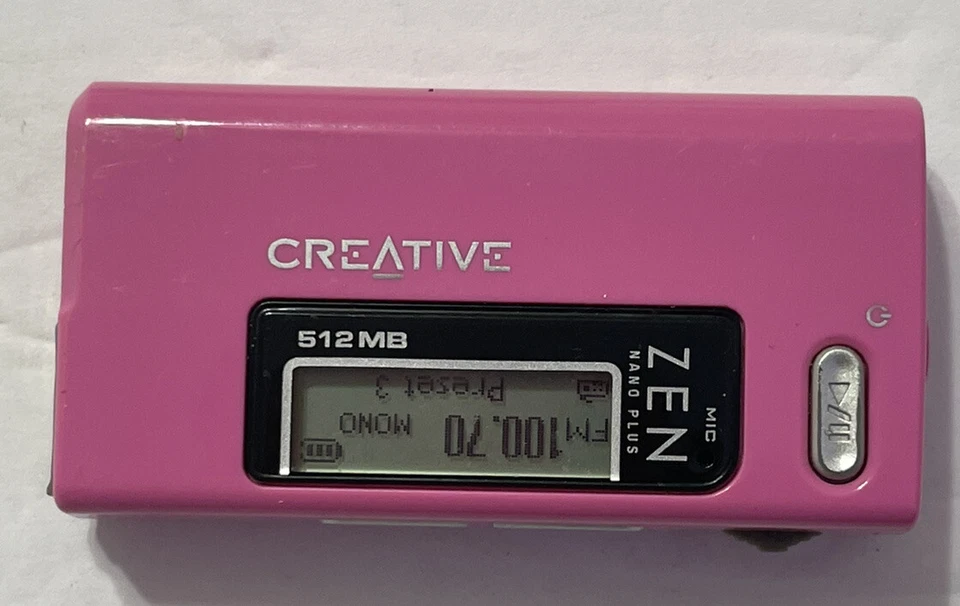 Creative ZEN Nano Plus 1 GB Reproductor de Radio MP3/Música Rosa Difícil de Encontrar Foto 3 de 4