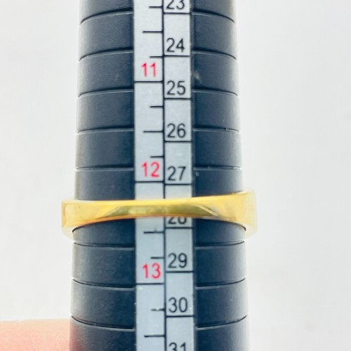 Gold Tone Band Ring Lot of 2 Nugget Crystal and Opalescent Bead - Picture 10 of 10