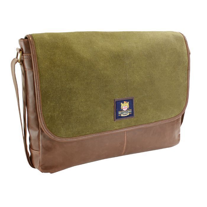 British Bag Co Waxed Canvas Messenger Bag