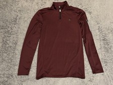 Spyder Active 1/4 Zip Womens S Pullover Stretch Performance Maroon Arm Pocket
