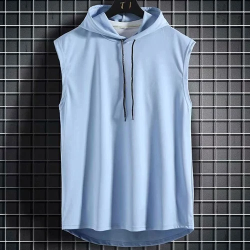 Hot Men Sleeveless Hoodie Hooded Sweatshirt Tank Tops Gym Fitness Sport Vest - Picture 12 of 16