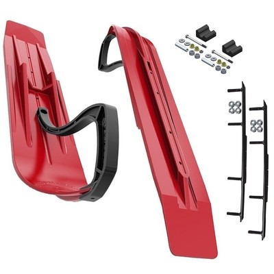 Slydog Powder Hound 7'' Red Skis w/4'' Round Bar Complete Kit Yamaha Phazer/FX