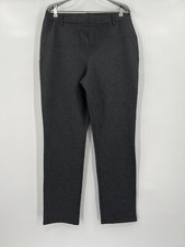 Quince Charcoal Ponte Pants - Straight Leg - Faux Pockets - L Petite - 28" - NWT