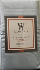 WAMSUTTA 620 Thread Egyptian Cotton LIGHT BLUE KING Pillowcases, 2 count