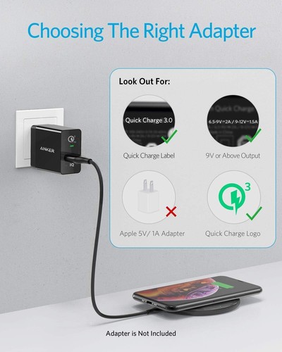 Anker 10W Wireless Charger PowerWave Pad for iPhone & Samsung, 10W NEW - Picture 4 of 7