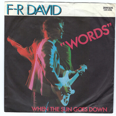 F. R. DAVID (F.R. DAVID FR DAVID) - Words / When The Sun Goes Down -Single 1982