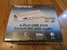 *NEW SEALED* TRENDnet TK-409K 4-Port USB KVM Switch with Audio Support White