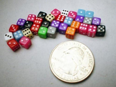 KPL10795 Tiny Dice Deluxe Assorted Colours (30 Pieces), Opaque