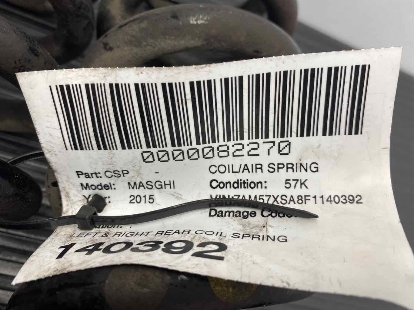 2014 - 2020 MASERATI GHIBLI OEM LEFT & RIGHT REAR COIL SPRING SET (2) *57K*